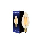 Noxion Lucent LED E14 Candle Filament Amber B35 4.5W 400lm - 822 Extra Warm White | Dimmable - Replaces 35W