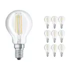 Multipack 10x Osram CLASSIC LED E14 Pear Filament Clear 4.2W 470lm - 927 Extra Warm White | Best Colour Rendering - Dimmable - Replaces 40W