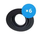 Multipack 6x Noxion Recessed Spot Logic MR16 Tiltable Black | Cutout 80mm - GU10 Socket
