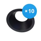Multipack 10x Noxion Recessed Spot D-round MR16 Black | Cutout 70mm - GU10 Socket