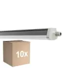 Multipack 10x Ledvance Waterproof Batten Damp Proof FLEX Throughwiring PC 34W 5600lm - 840 Cool White | 120cm -Replaces 2x36W